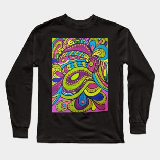 Colorful Original Artwork Acrylic Painting Long Sleeve T-Shirt